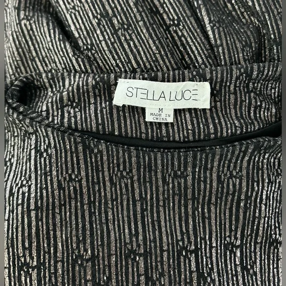 Stella Luce Metallic Ribbed Cap-Sleeve Midi Dress *NWOT - Picture 14 of 14